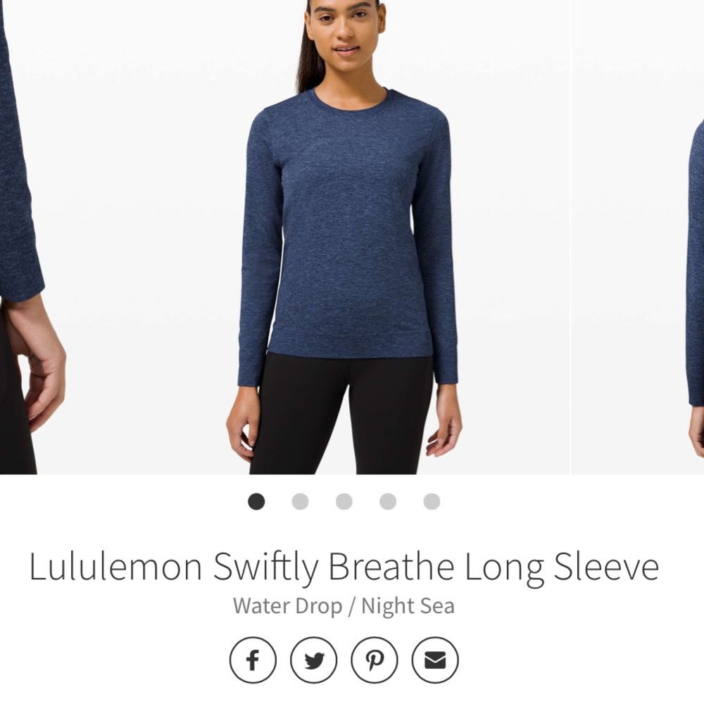 Lululemon Swiftly Breathe Long Sleeve
Water Drop / Night Sea